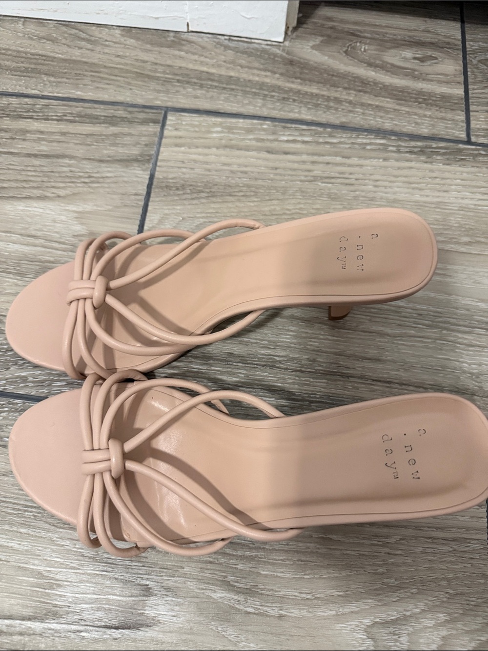 a new day Blush Knot-Strap Mule Heels